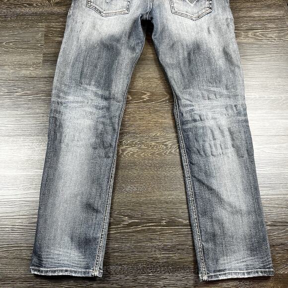 Diesel Safado Jeans Mens 31x30 Medium Wash Distressed Slim Straight Button Fly - Picture 6 of 16